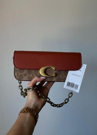 Сумка coach 23 см з гладкої шкіри