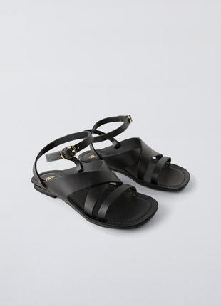 Шкіряні босоніжки zara, 37