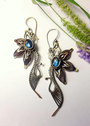 Серьги "дикая орхидея"