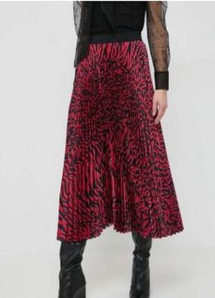 Модного винного цвета длинная юбка плиссе new look