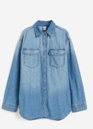 Новая джинсовая рубашка h&m. oversize . размер м. но идет на м-л