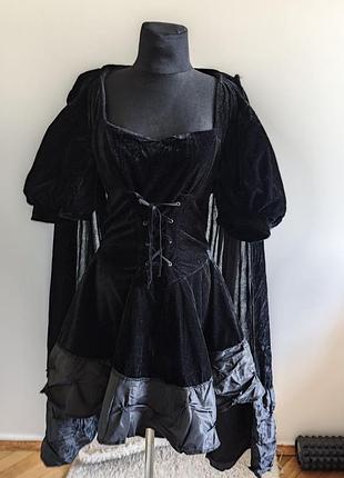 Готична сукня зі знімною накидкою в стилі аніме лоліта, demonia, dollskill ,y2k ,косплей, хелоуін