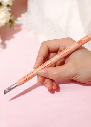 Пензлик для макіяжу трансформер 4 в 1. персикового кольору.