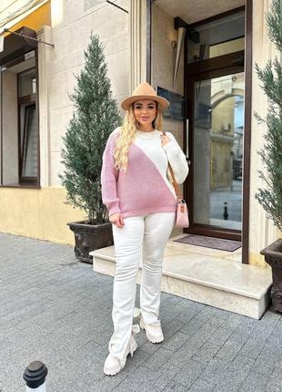 Свитер oversize диагональ, свитер батл