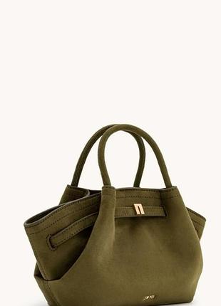 Сумка jw pei hana medium faux suede tote bag - dark olive