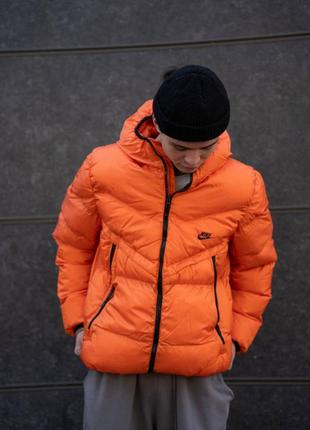 Мужская зимняя куртка nike dark orange 🔥