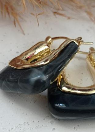 Серьги из эпоксидной смолы шикарные вечерние