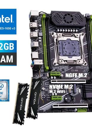 Комплект pro v2 / qiyida x99 e5-a99 lga 2011-3 / intel xeon e5-1650v3 3.5-3.8 ghz / 32gb ddr4