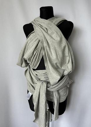 Sui серый слинг бандаж для детей длинный шарф для фиксации ребенка до 15 кг