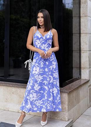 Літня довга сукня на запах  "rita" | норма і батал