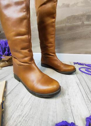 Женские ботфорти gotti натуральная кожа зимние на низком каблуке светло коричневые размер 39