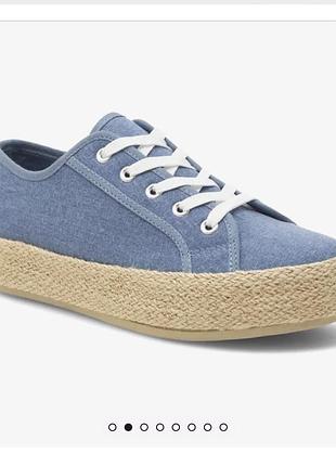 Deezee эспадрильи wss21067-01a голубые джинсовые кеды на соломенной подошве 36 размер
