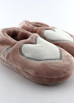 222-022 теплые пудровые домашние тапочки для девочки тм waldi
