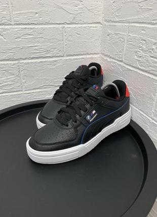 Мужские кеды кроссовки puma bmw оригинал 42р новые кожаные черные