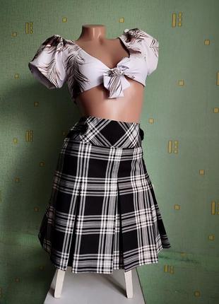 Юбка в клетку. школьная юбка. yessica. eur 40. l.