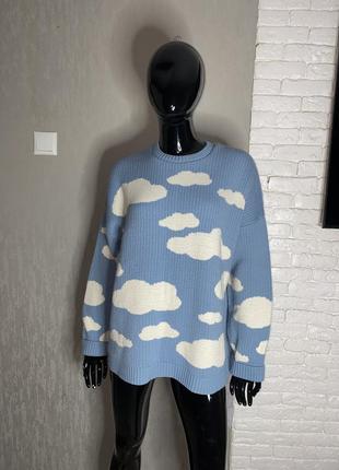 Кофта джемпер у принт хмаринки asos, xxxl 54-56р