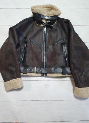 Куртка,дубленка авиатор,zara2 фото