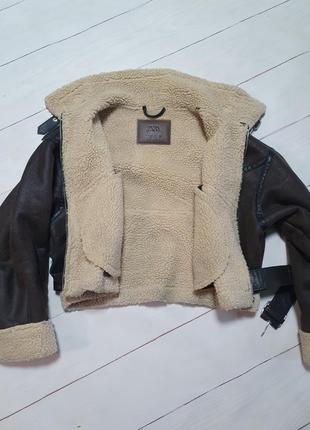 Куртка,дубленка авиатор,zara4 фото