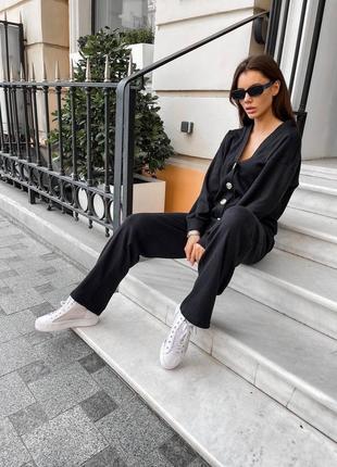 Вязаный теплый костюм ангора кардиган и брюки