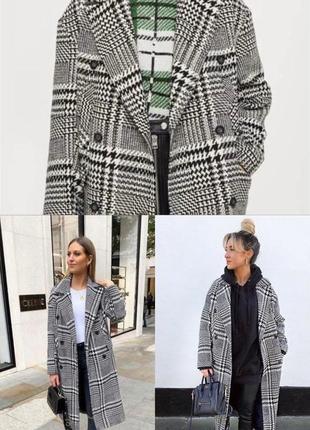 Пальто в гусячу лапку