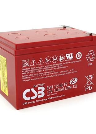 Акумуляторна батарея csb evh12150, 12 v 15 ah (151х98х94мм), q4, 4.6 kg склад одеса 15
