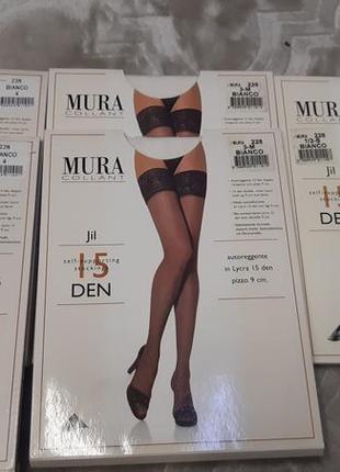 Панчохи білі 15денн s,m,l із силіконом