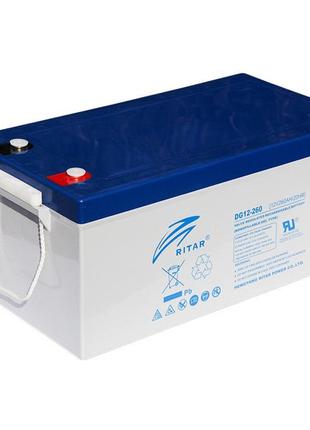 Гелевий акумулятор 12v 260ah gel ritar dg12-260 (520x268x220(225)), 71.4 kg