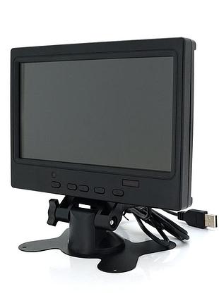 Автомобильный жк-монитор 7"(16:9) панель ips, av/vga/hdmi  разъемы + touchscreen, 1024*600ips, 12-24v, box