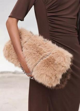 Лімітована сумка штучне хутро zara new