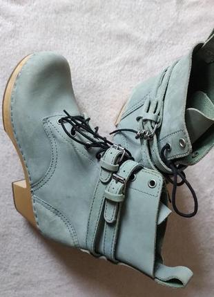 Кожанные шведские ботинки  hasbeens clog