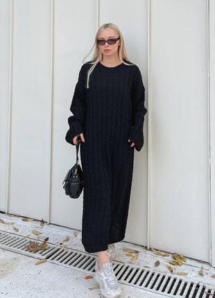 3 кольори! жіноча вовняна в'язана сукня максі вільного крою, довге плаття оверсайз з вовною, з шерстю, базова, класична тепла, пряма, довга