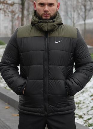 Куртка зимняя nike мужская, теплый пуховик найк на зиму до -25°c, размеры s m l xl xxl