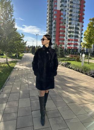 Норкова шуба-трансформер, норковий полушубок, автоледі шуба