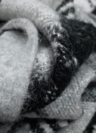 Теплий великий шарф в клітинку з китицями next