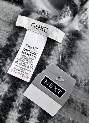 Теплий великий шарф в клітинку з китицями next