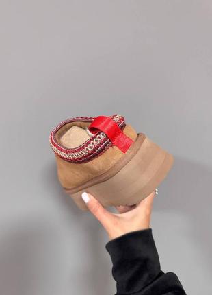 Ugg tazz platform chestnut premium женские угги на меху теплые зимние