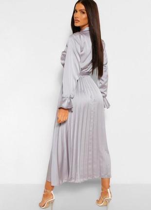 Атласна сатинова сукня міді на запах  uk 186 фото