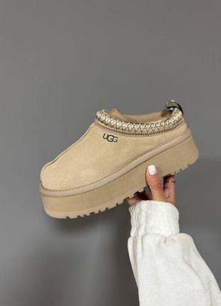 Ugg tazz platform black seed premium женские угги натуральная овчина теплые зимние