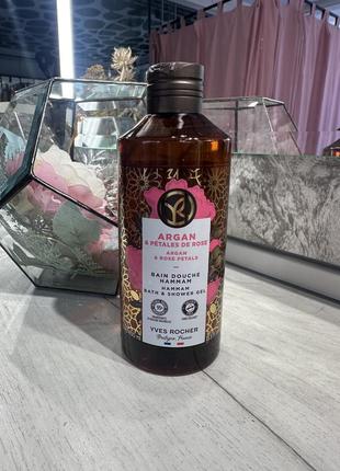 Гель для ванни та душу yves rocher арганія-троянда 400мл