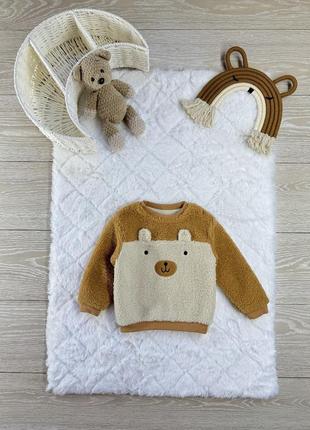 Новий теплий тедді світшот nutmeg(9-12м)▪️