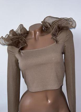 🔥знижка др 15.05🔥кроп топ блуза топ в рубчик блузка топ в рубчик zara