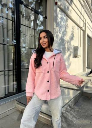 Тепла сорочка «букля» з капюшоном 💗