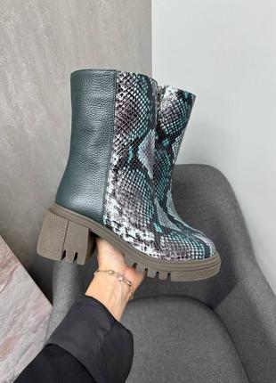 Ботинки женские деми зима кожа замш