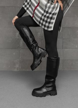 Женские сапоги трубы fanci black