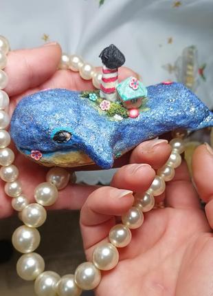 Ватная игрушка, игрушка на елочку,синий 🐳 кит