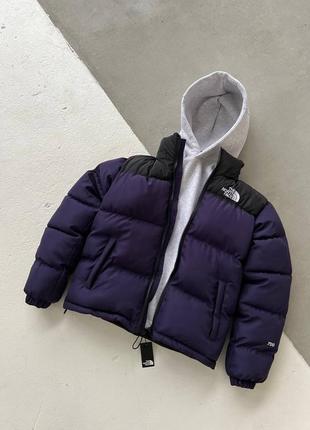 Унисекс зимняя фиолетовая куртка пуховик зе норс фейс xs-xxl