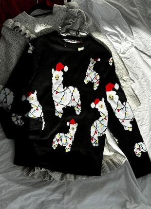 Замечательный новогодний свитер lama