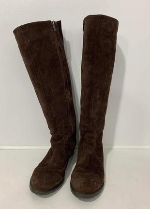 Осенние замшевые на флисе женские сапоги 39р.!!!лот 188