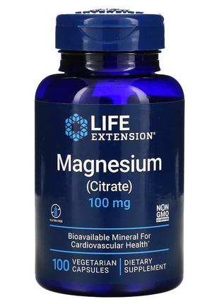 Цитрат магнію life extension magnesium citrate 100 мг 100 вегетаріанських капсул