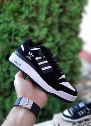 Кросівки adidas forum 84 low black suede white чорні з білим